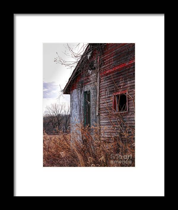 Red Barn Framed Print featuring the photograph Half by Rick Kuperberg Sr