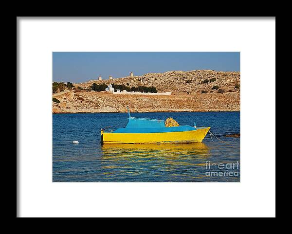 Halki Framed Print featuring the photograph Halki fishing boat by David Fowler