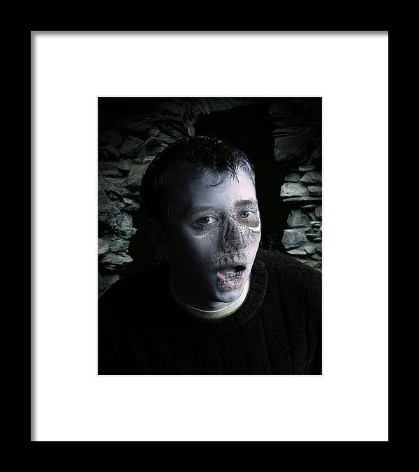 Dark Framed Print featuring the photograph Halloween Chris by Ron Harpham