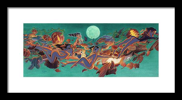 Halloween Art Framed Print featuring the painting Halloween Frolics by Richard Moore