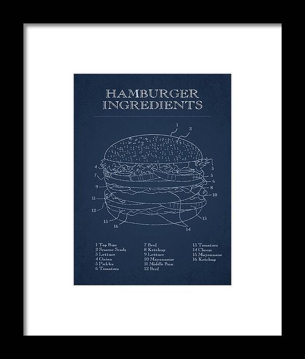 Hamburger Framed Print featuring the digital art Hamburger by Aged Pixel