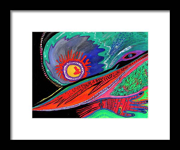 Abstract Framed Print featuring the drawing Hand of Time by Strangefire Art    Scylla Liscombe
