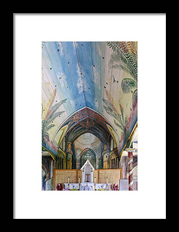 Hawaii Framed Print featuring the photograph Hand Painted Church Interior by Linda Phelps
