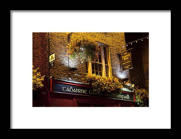 Dublin Framed Print featuring the photograph Hanging Baskets at The Temple Bar by Laura Tucker