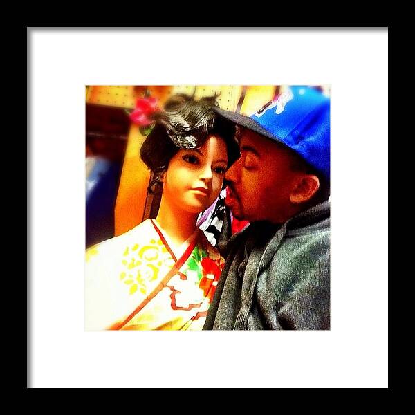 Crazy Framed Print featuring the photograph Hanging Wit My Sweet Thang.. #funny by Nathan Savage