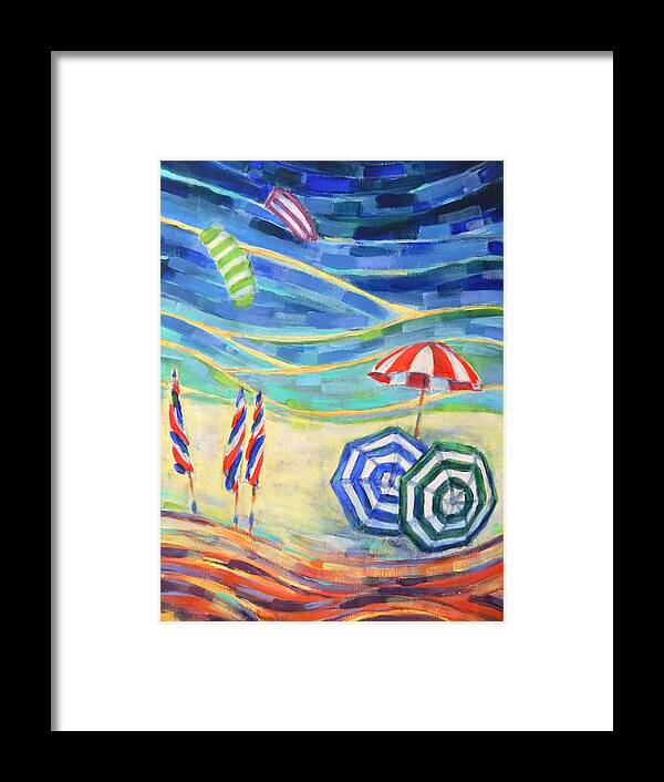 Beach Framed Print featuring the painting Happiness on Port Philip Bay 2 by Zofia Kijak