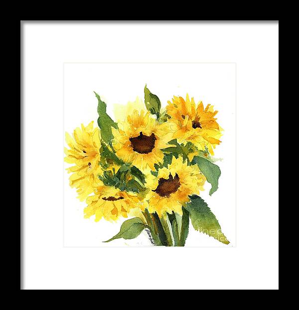 Sunflower Framed Print featuring the painting You Are My Sunshine by Maria Hunt
