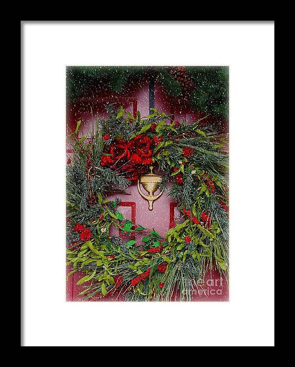Wreath Framed Print featuring the photograph Happy Holidays by Veronica Batterson