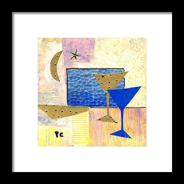 Blue Framed Print featuring the painting Happy Hour by Patricia Cleasby