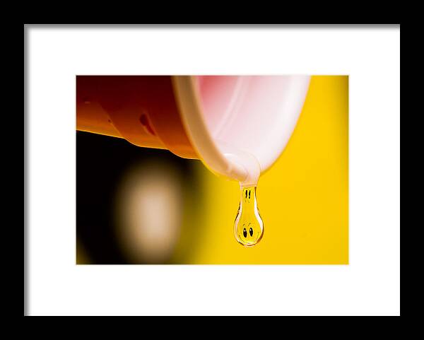 Water Drops Framed Print featuring the photograph Pour Me Some Happy by Alissa Beth Photography