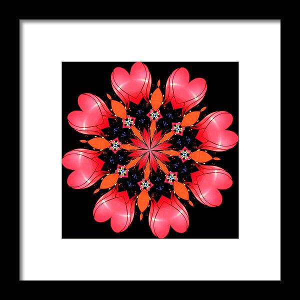 Kaleidoscope Framed Print featuring the photograph Happy Valentines Day by Elizabeth Budd