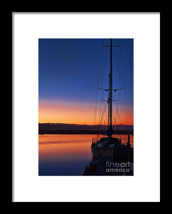 Boat Framed Print featuring the photograph Harbor Sunrise by Eddie Yerkish