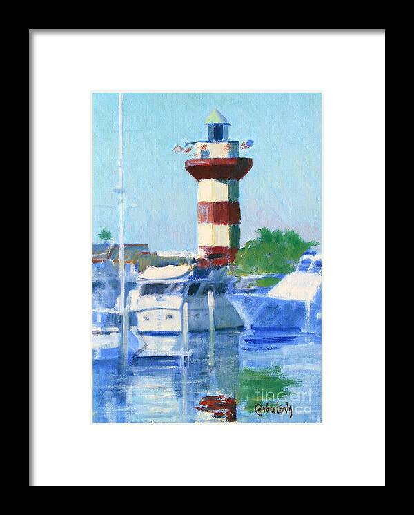Best Known And Best Loved Landmark Framed Print featuring the painting Harbour Town by Candace Lovely