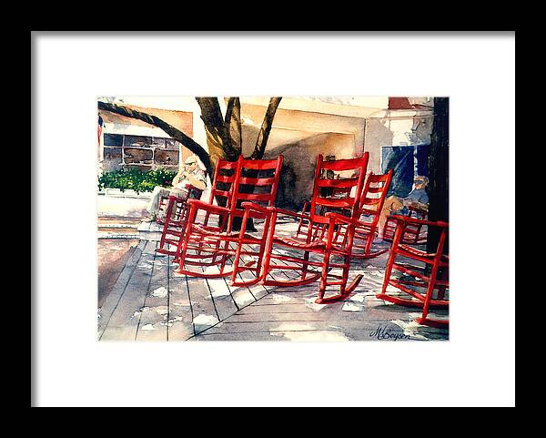 Harbourtown Framed Print featuring the painting Harbourtown Rockers by Maryann Boysen