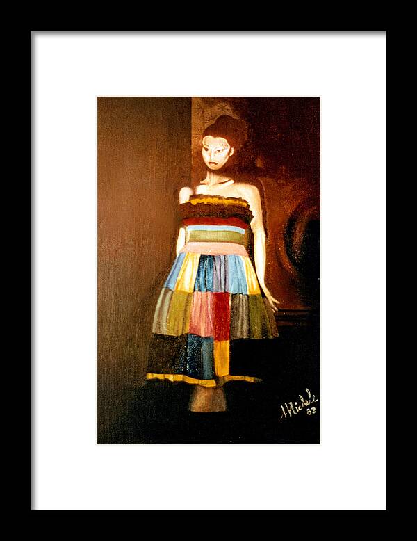 Realism Framed Print featuring the painting Harlequeen by Daniele Zambardi