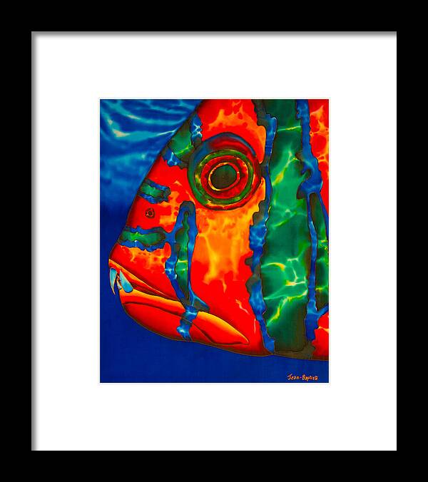 Harlequin Tusk Fish Framed Print featuring the painting Harlequin Tusk Fish by Daniel Jean-Baptiste