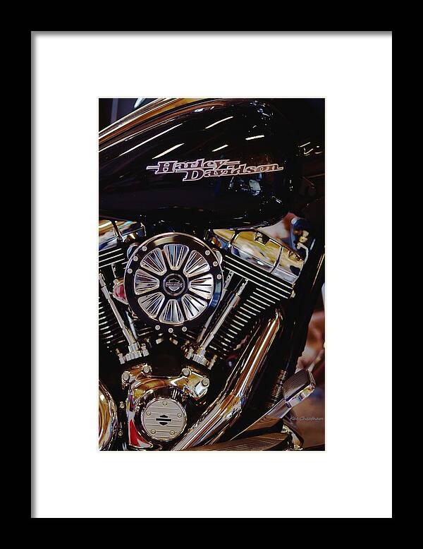 Motorcycle Framed Print featuring the photograph Harley Davidson Abstract by Kae Cheatham