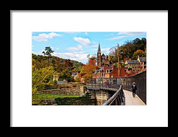 Architecture Framed Print featuring the photograph Harpers Ferry in Autumn by John M Bailey