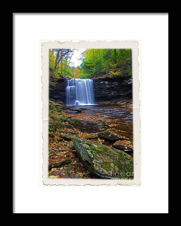 Pennsylvania Framed Print featuring the photograph Harrison Wright Falls In Autumn by Rich Walter