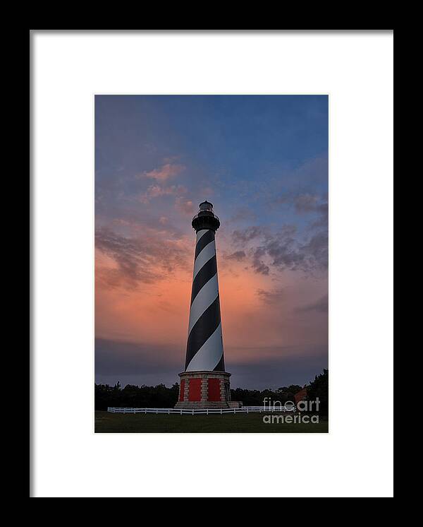 Hatteras Island Lighthouse Framed Print featuring the photograph Hatteras Lighthouse Dawn by Terry Rowe