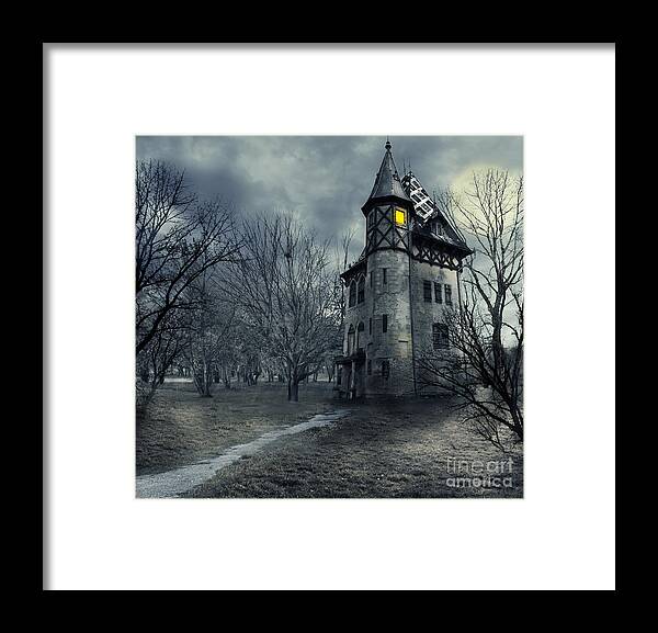 House Framed Print featuring the photograph Haunted house by Jelena Jovanovic