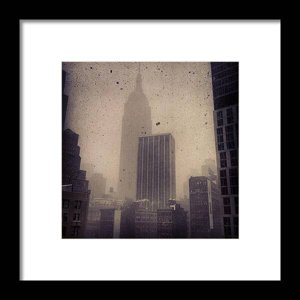 Empire State Building Framed Print featuring the photograph Haunting. by Chelsea Anne