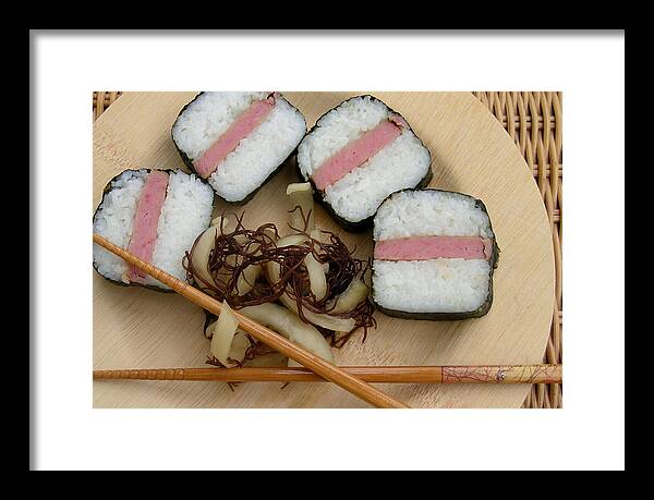 Spam Framed Print featuring the photograph Hawaiian Spam Musubi by James Temple