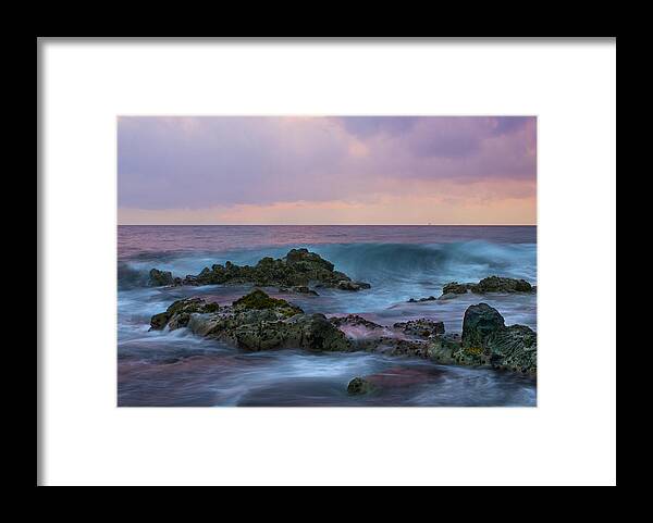 Hawaii Framed Print featuring the photograph Hawaiian Waves at Sunset by Bryant Coffey
