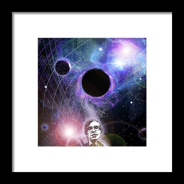 Stephen Hawking Framed Print featuring the photograph Hawking And Black Holes by Harald Ritsch/science Photo Library