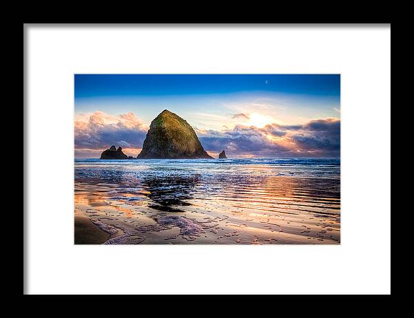 Oregon Framed Print featuring the photograph Haystack Rock by Niels Nielsen