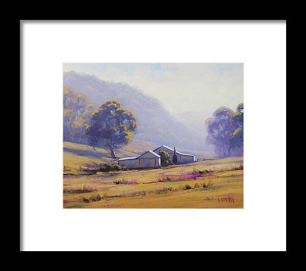 Rural Framed Print featuring the painting Hazy Morning by Graham Gercken