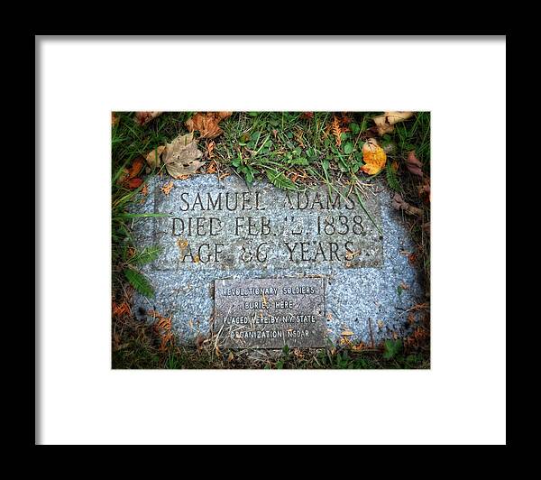Hdr Framed Print featuring the photograph HDR 1800s Grave Marker by Maggy Marsh