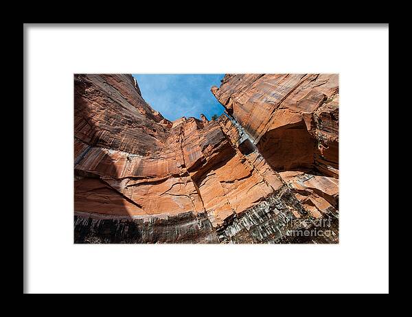 Heaps Canyon Framed Print featuring the photograph Heaps Canyon Cliff - Zion National Park by Gary Whitton