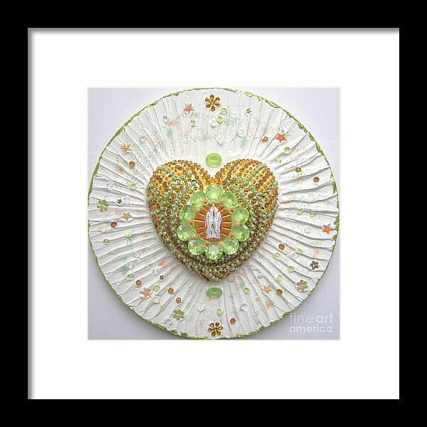 Heart Cathedral Framed Print featuring the relief Heart Cathedral by Heidi Sieber