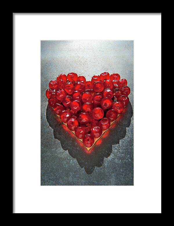 Cherry Framed Print featuring the photograph Heart Of Red Cherries by Patrizia Savarese