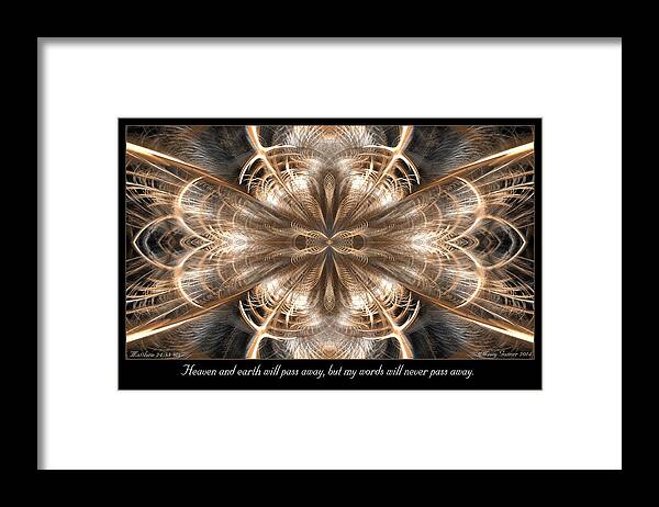Fractal Framed Print featuring the digital art Heaven and Earth by Missy Gainer