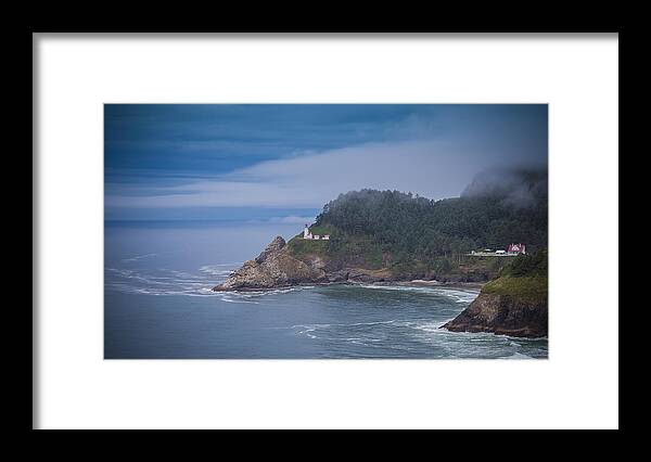 Carrie Cole Framed Print featuring the photograph Heceta Head Lighthouse by Carrie Cole
