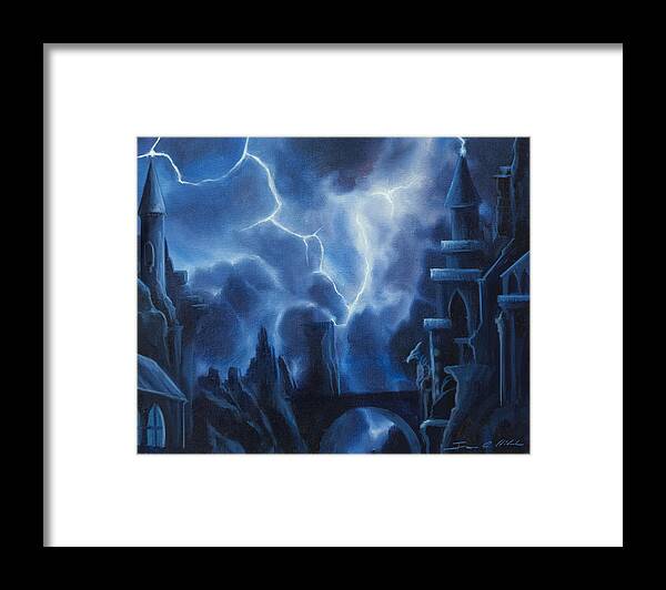 Fantasyjames Christopher Hill Framed Print featuring the painting Heisenburg's Castle by James Christopher Hill