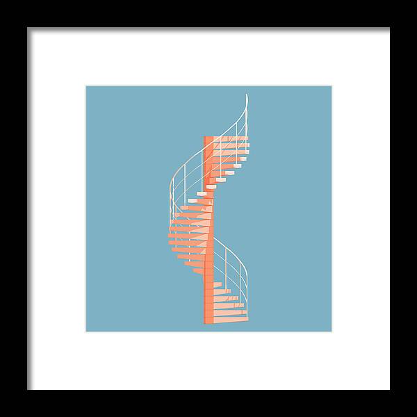 Architecture Framed Print featuring the digital art Helical Stairs by Peter Cassidy