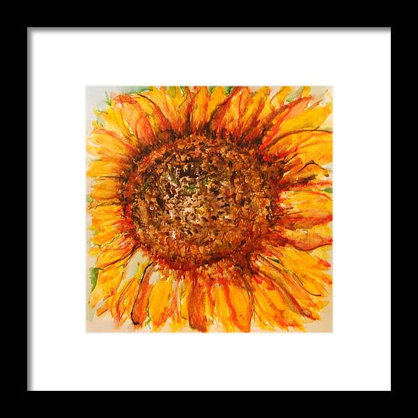 Sunflower Framed Print featuring the painting Hello Sunflower by Elaine Duras