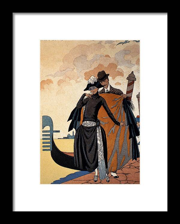 Couple Framed Print featuring the painting Her and Him Fashion Illustration by Georges Barbier