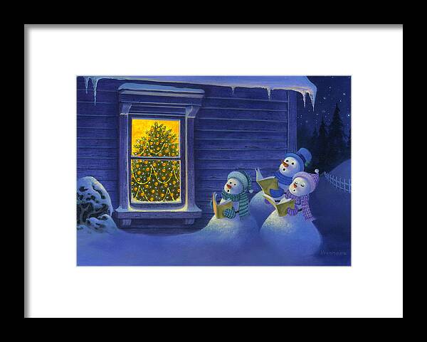 Michael Humphries Framed Print featuring the painting Here We Come A Caroling by Michael Humphries