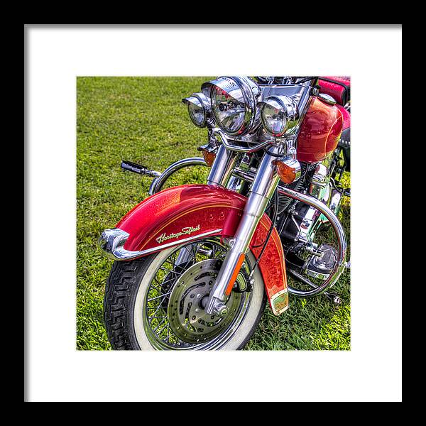 Auto Framed Print featuring the photograph Heritage Softail by Tim Stanley