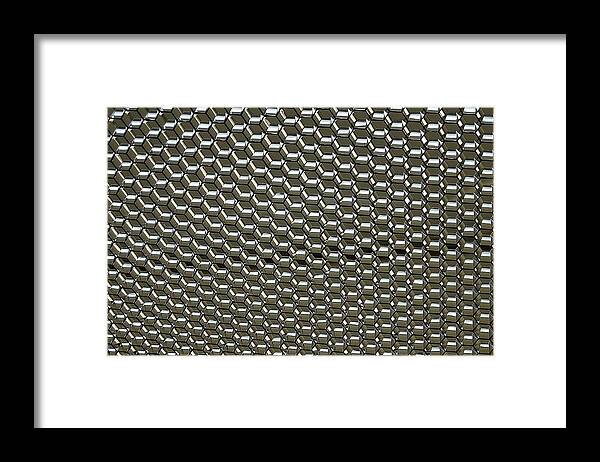 Linda Brody Framed Print featuring the photograph Hexagon Ceiling Panel by Linda Brody