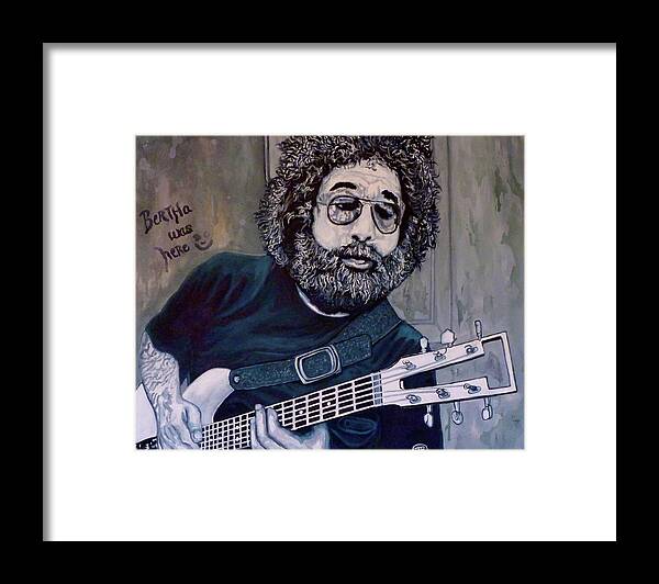Jerry Framed Print featuring the painting Hey Now - Blue Jerry by Tom Roderick
