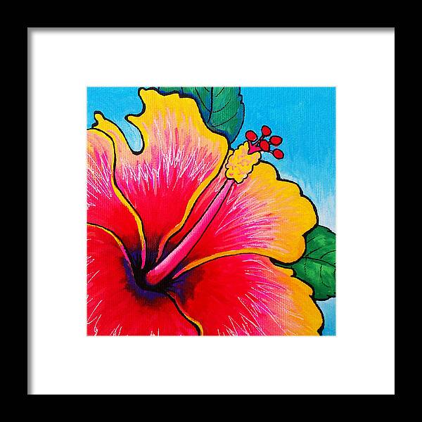 Hibiscus Framed Print featuring the painting Hibiscus 01 by Adam Johnson