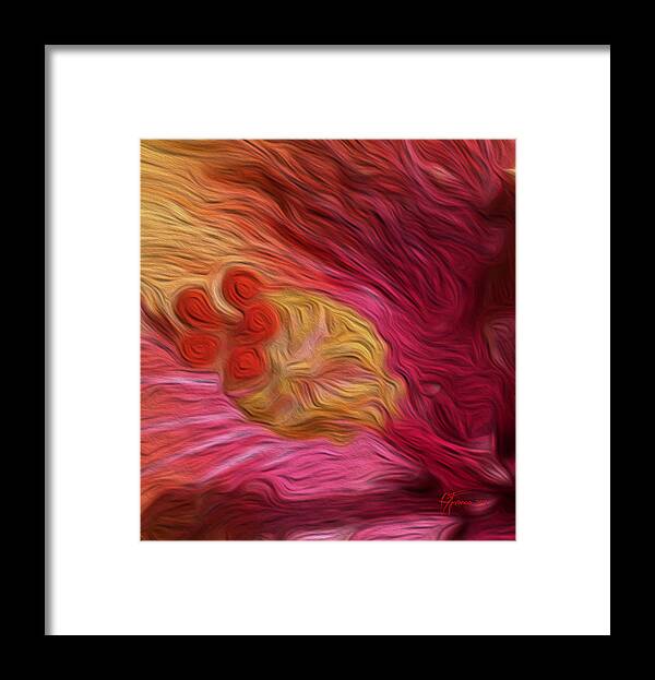 Hibiscus Right Panel Framed Print featuring the digital art Hibiscus Left Panel by Vincent Franco