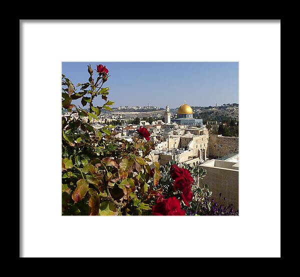 Temple Mount Framed Print featuring the photograph High view of temple mount by Rita Adams