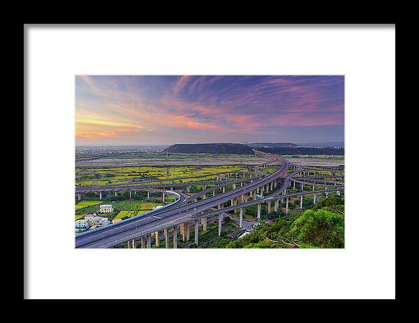 Tranquility Framed Print featuring the photograph Highway Intersection At Central Taiwan by Thunderbolt tw (bai Heng-yao) Photography