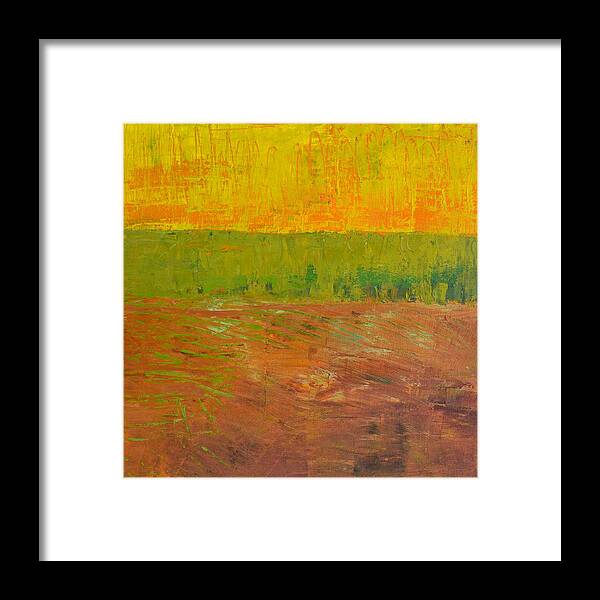 Abstract Expressionism Framed Print featuring the painting Highway Series - Soil by Michelle Calkins